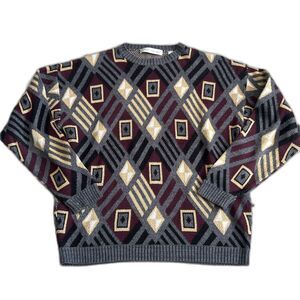Henry Grethel Sweater Mens Medium Harry Potter Vibes Maroon Tan Black Halloween